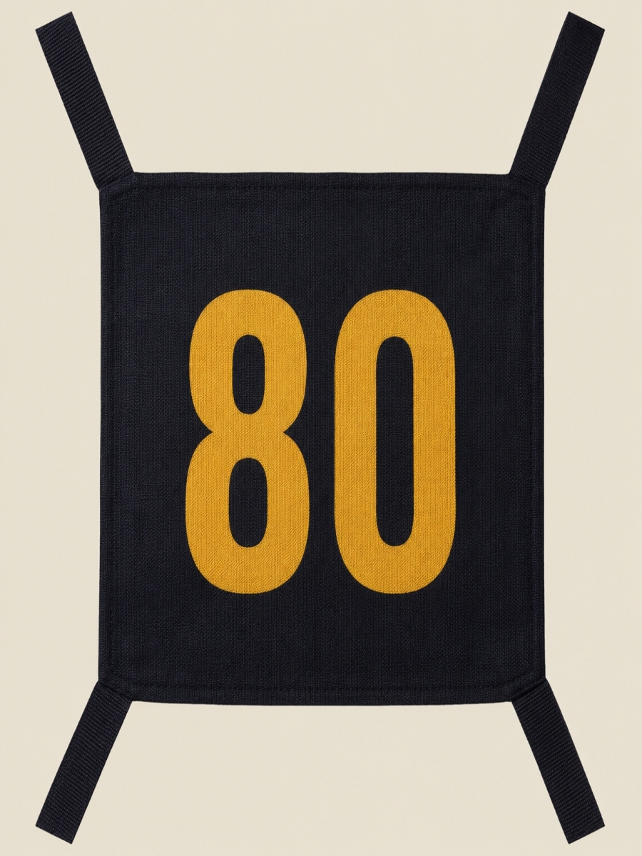 Chest No. 80 — the author's own SSB batch bib